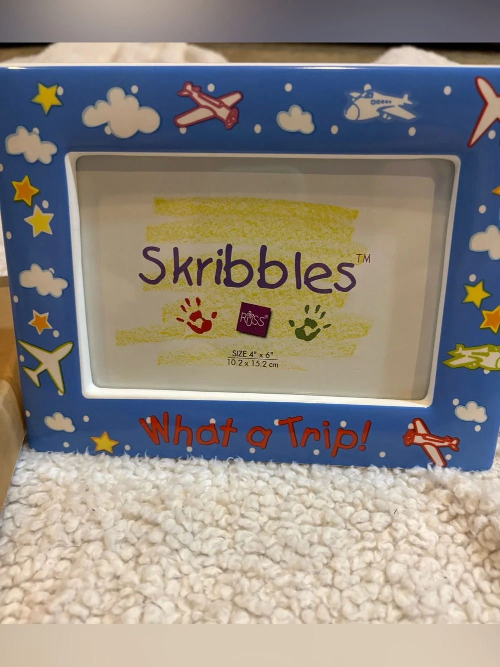 Vintage Russ Berrie Skribbles Ceramic Picture Frame 